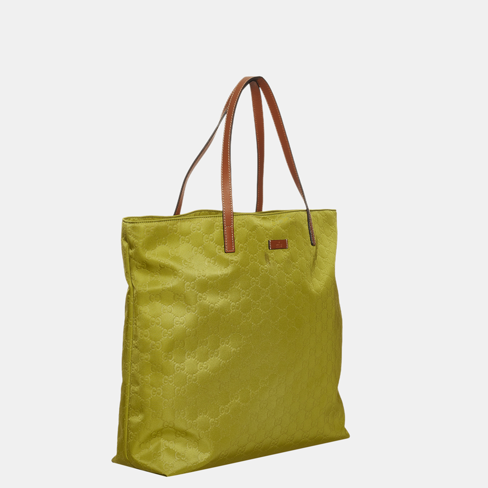 

Gucci Brown/Green GG Nylon Tote Bag