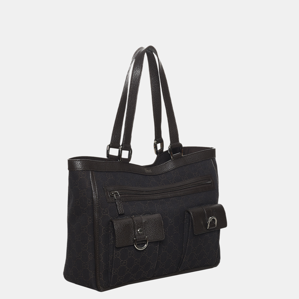 

Gucci Black GG Canvas Abbey D-Ring Tote Bag