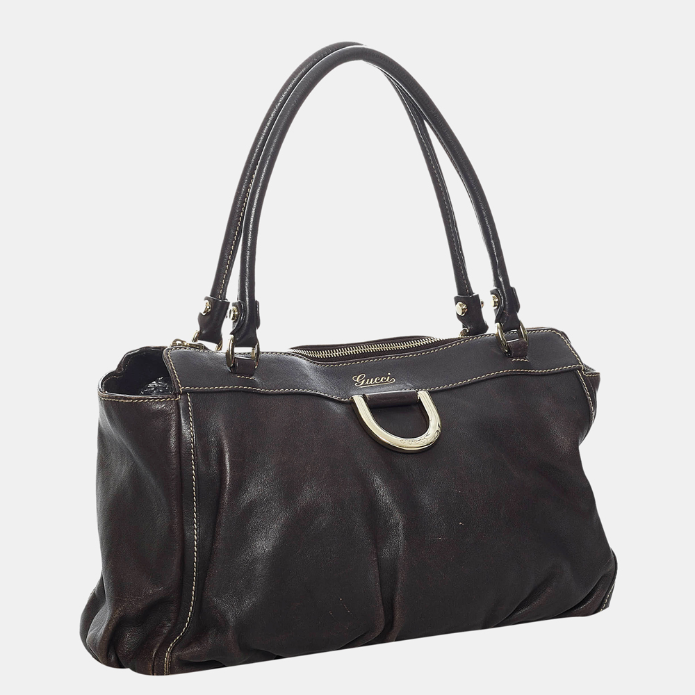 

Gucci Brown Abbey D-ring Leather Shoulder Bag