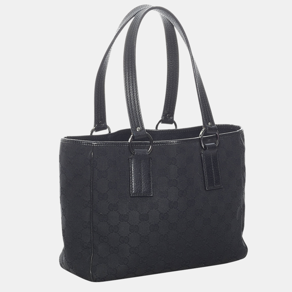 

Gucci Black GG Canvas Tote Bag