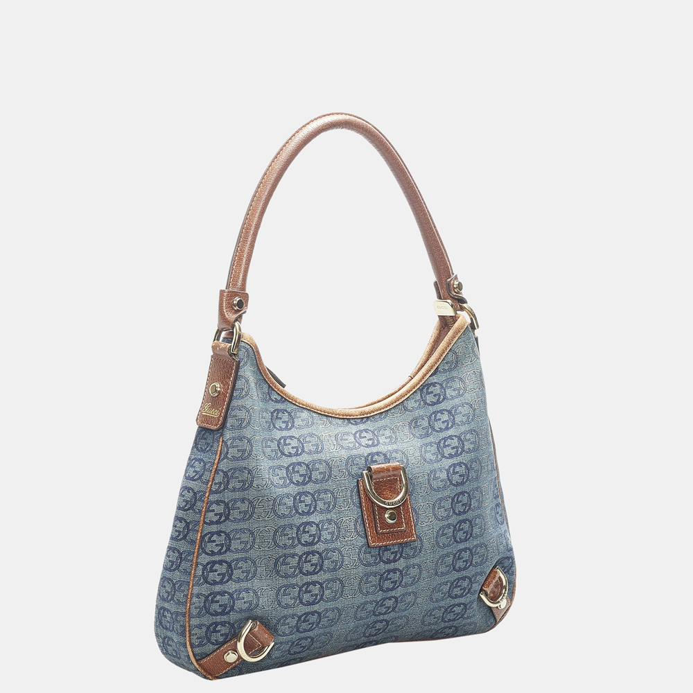 

Gucci Blue/Brown GG Denim Abbey D-Ring Shoulder Bag