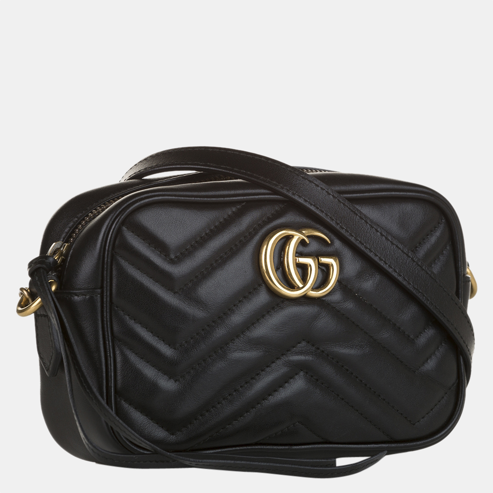 

Gucci Black GG Marmont Leather Crossbody Bag