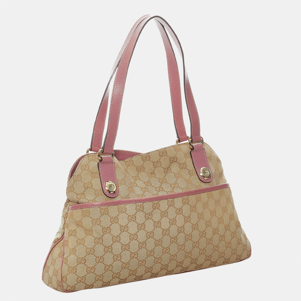 

Gucci Beige/Brown/Pink GG Canvas Charmy Shoulder Bag