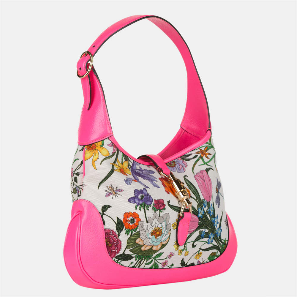 

Gucci Multi Color/White Flora New Jackie Canvas Shoulder Bag, Multicolor