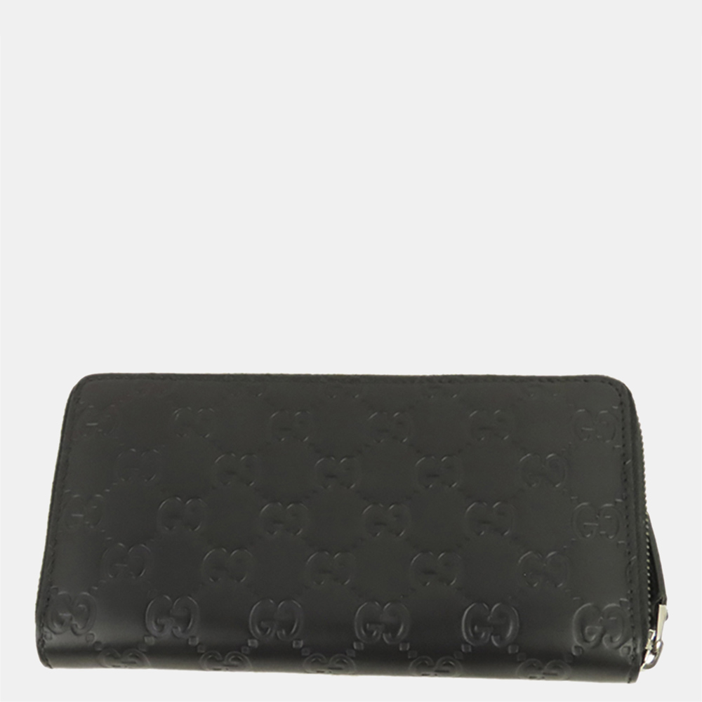 

Gucci Black Guccissima Zip Around Wallet