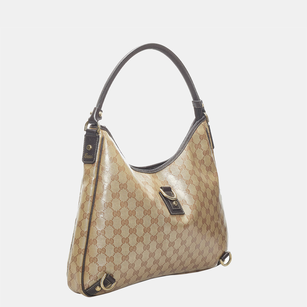 

Gucci Brown/Beige GG Crystal Abbey D Ring Shoulder Bag