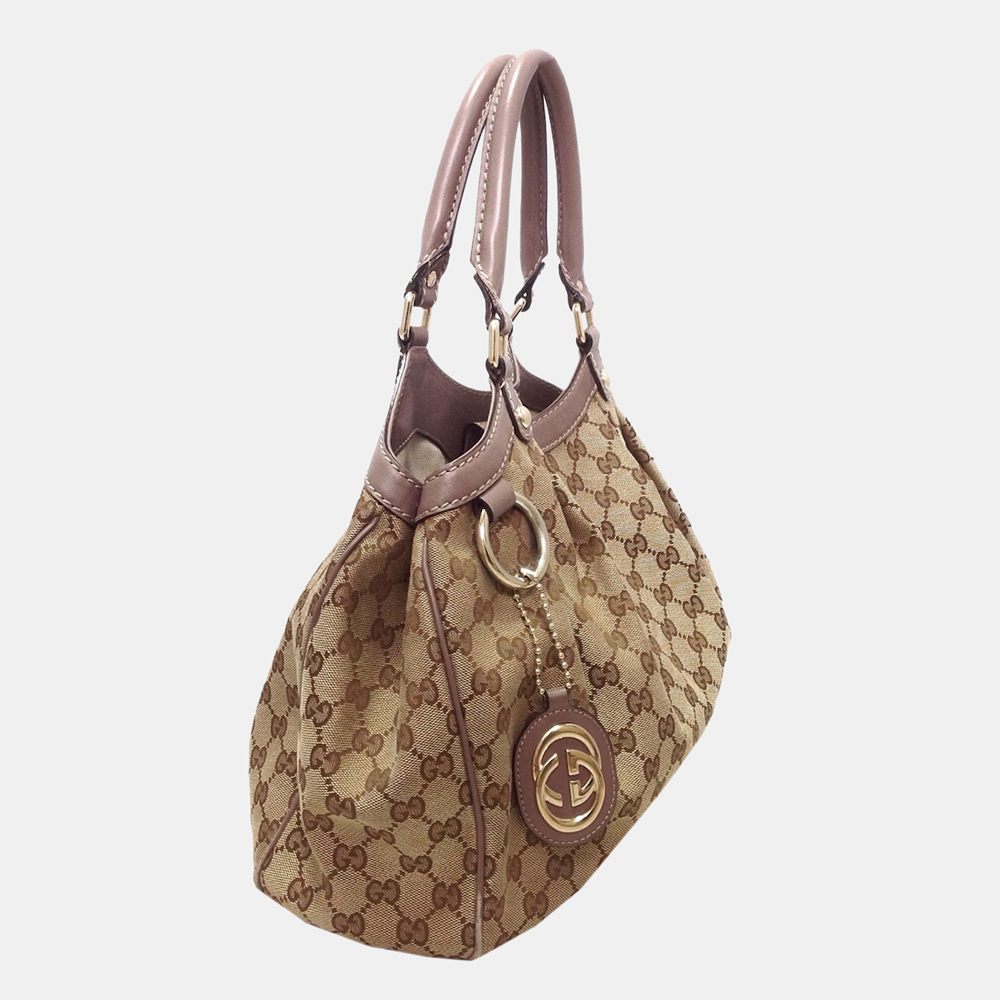 

Gucci Brown GG Canvas Sukey Tote Bag