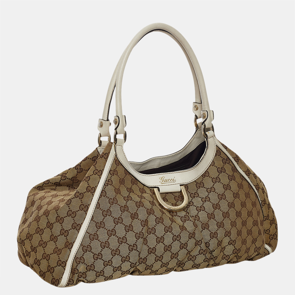 

Gucci Beige/Brown/White GG Canvas Abbey D-Ring Shoulder Bag