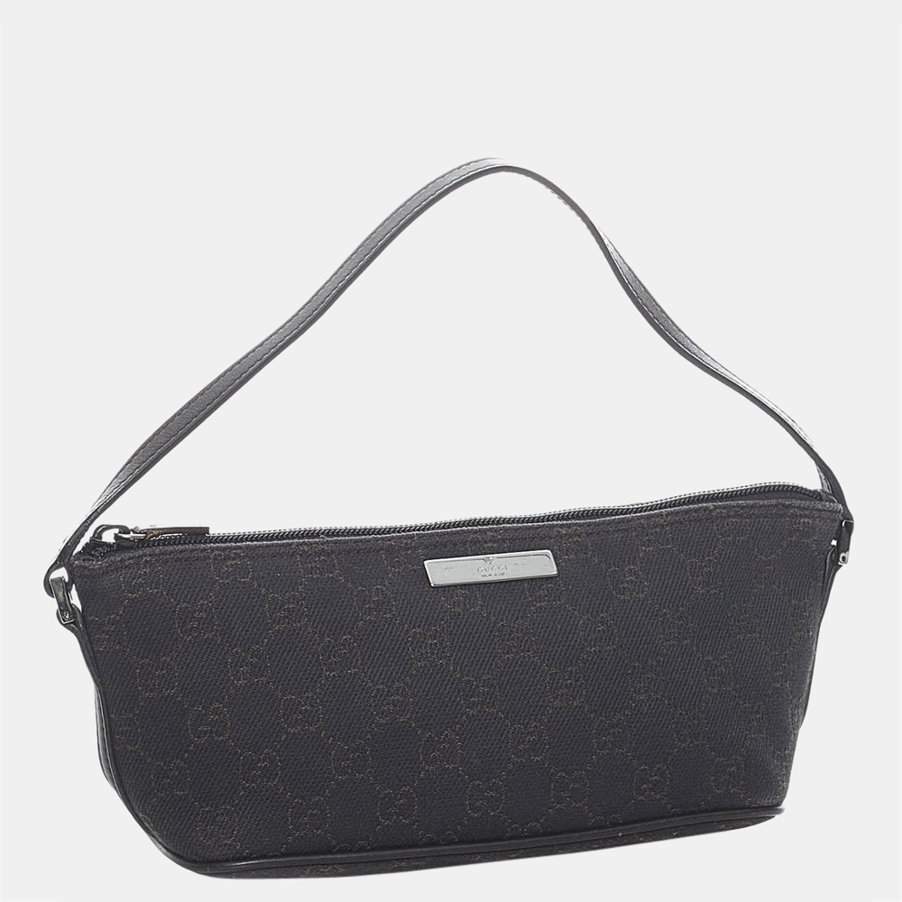 

Gucci Black GG Canvas Boat Baguette