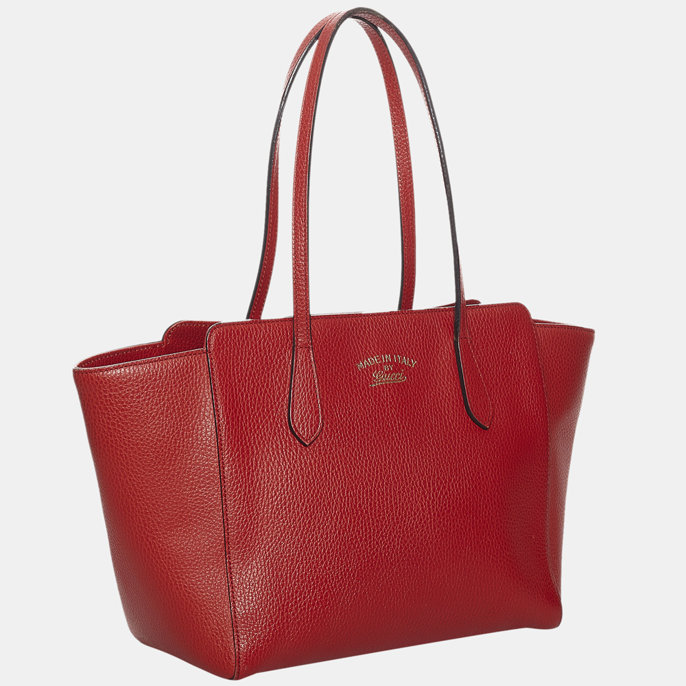 

Gucci Red Swing Leather Tote Bag