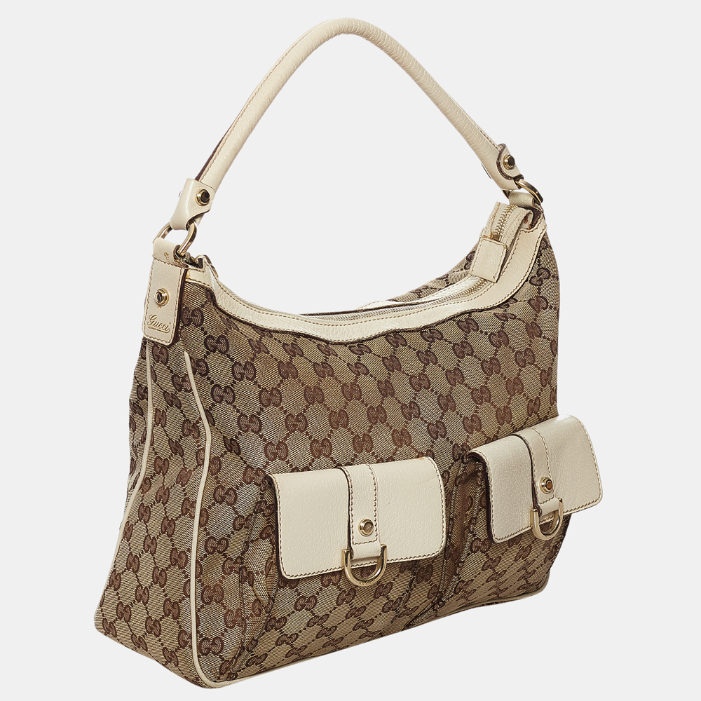 

Gucci Beige/Brown/White GG Canvas Abbey Shoulder Bag