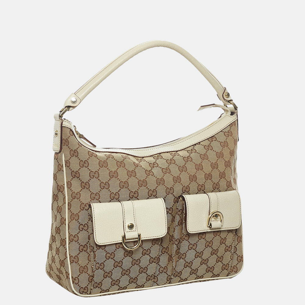 

Gucci Beige/Brown/White GG Canvas Abbey Shoulder Bag