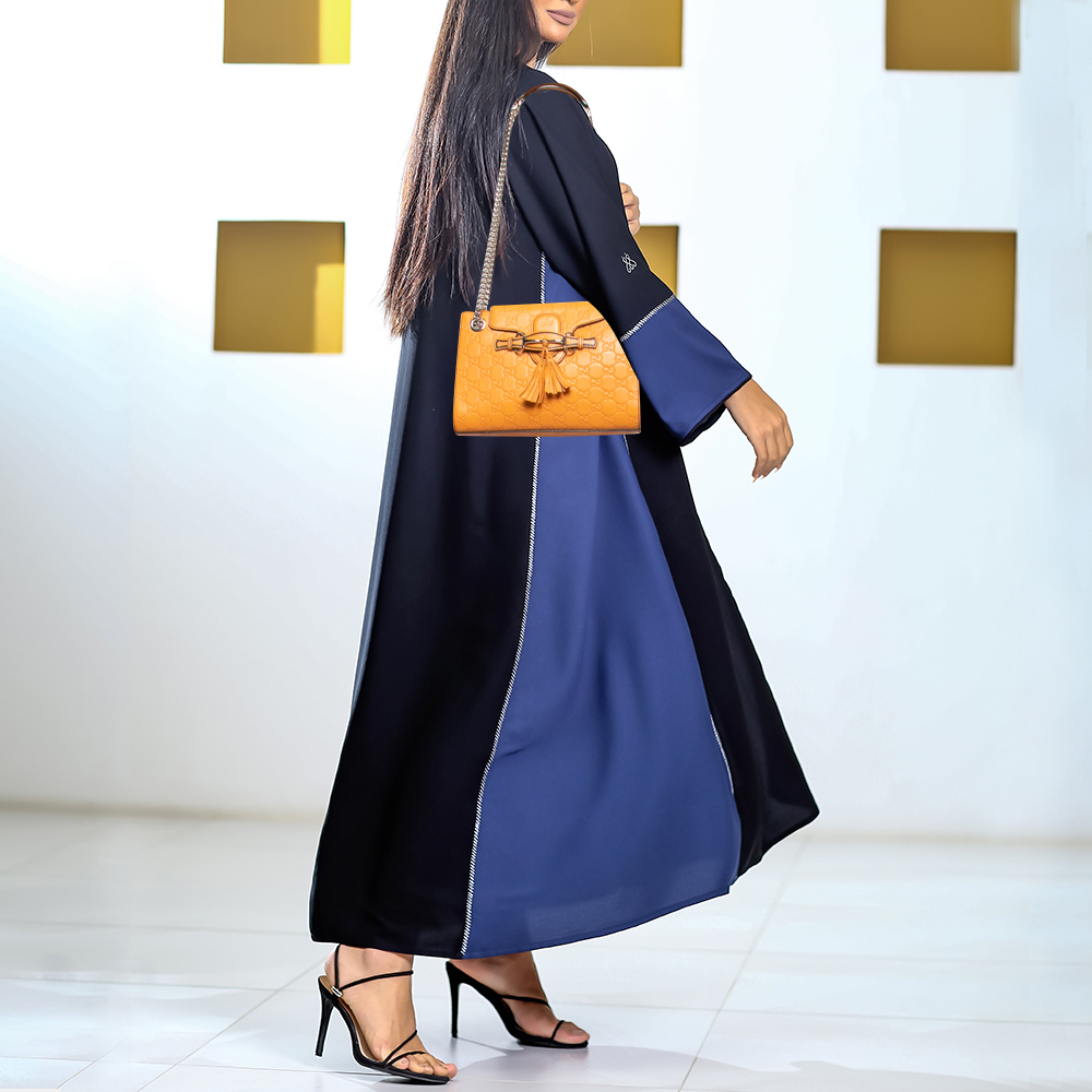 

Gucci Orange Guccissima Leather Small Emily Chain Shoulder Bag