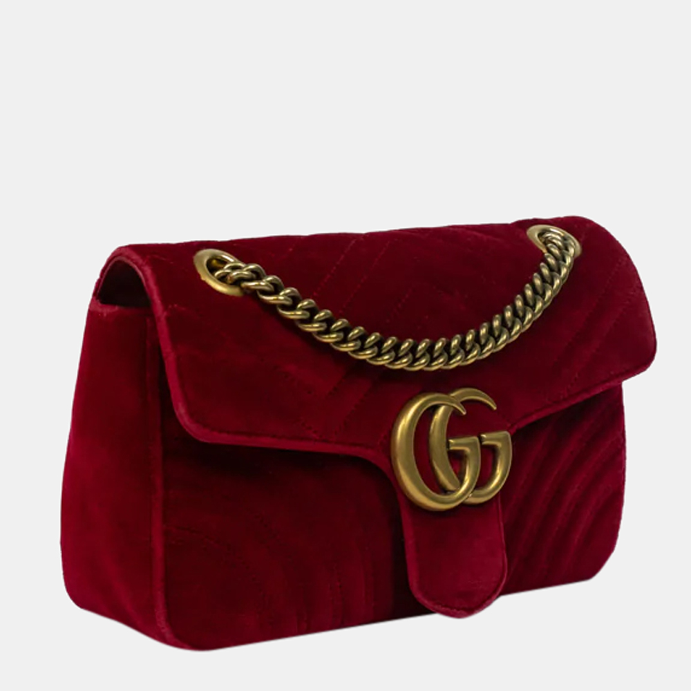 

Gucci Red Velvet GG Marmont Shoulder Bag