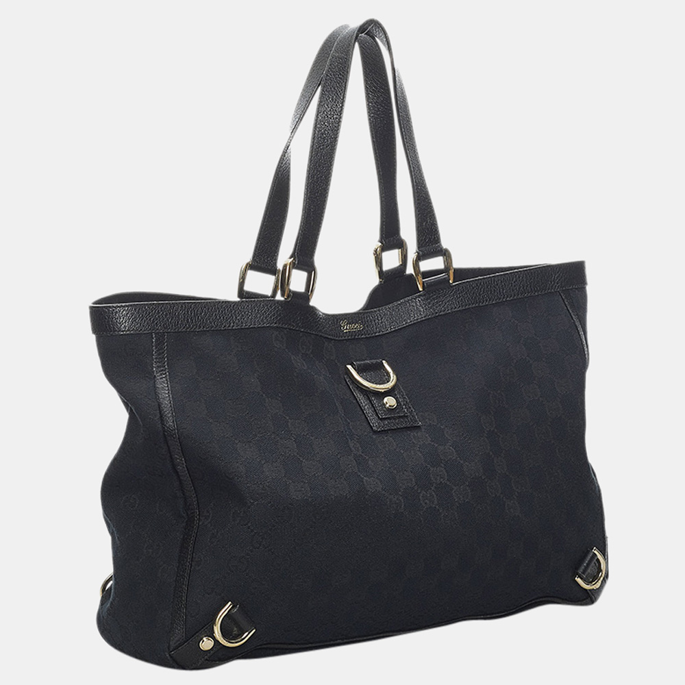 

Gucci Black GG Canvas Abbey D-Ring Tote Bag