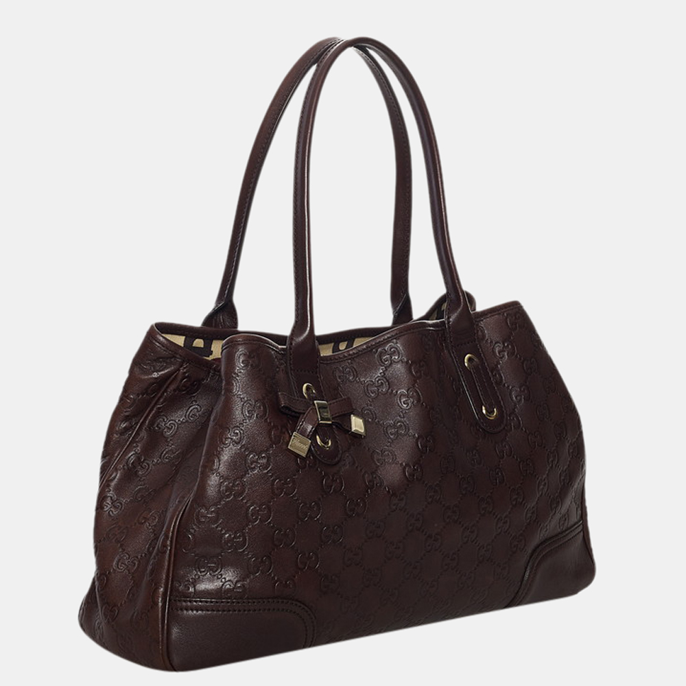 

Gucci Brown Leather Medium Princy Tote Bag