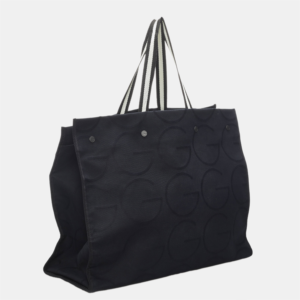 

Gucci Black GG Canvas Tote Bag