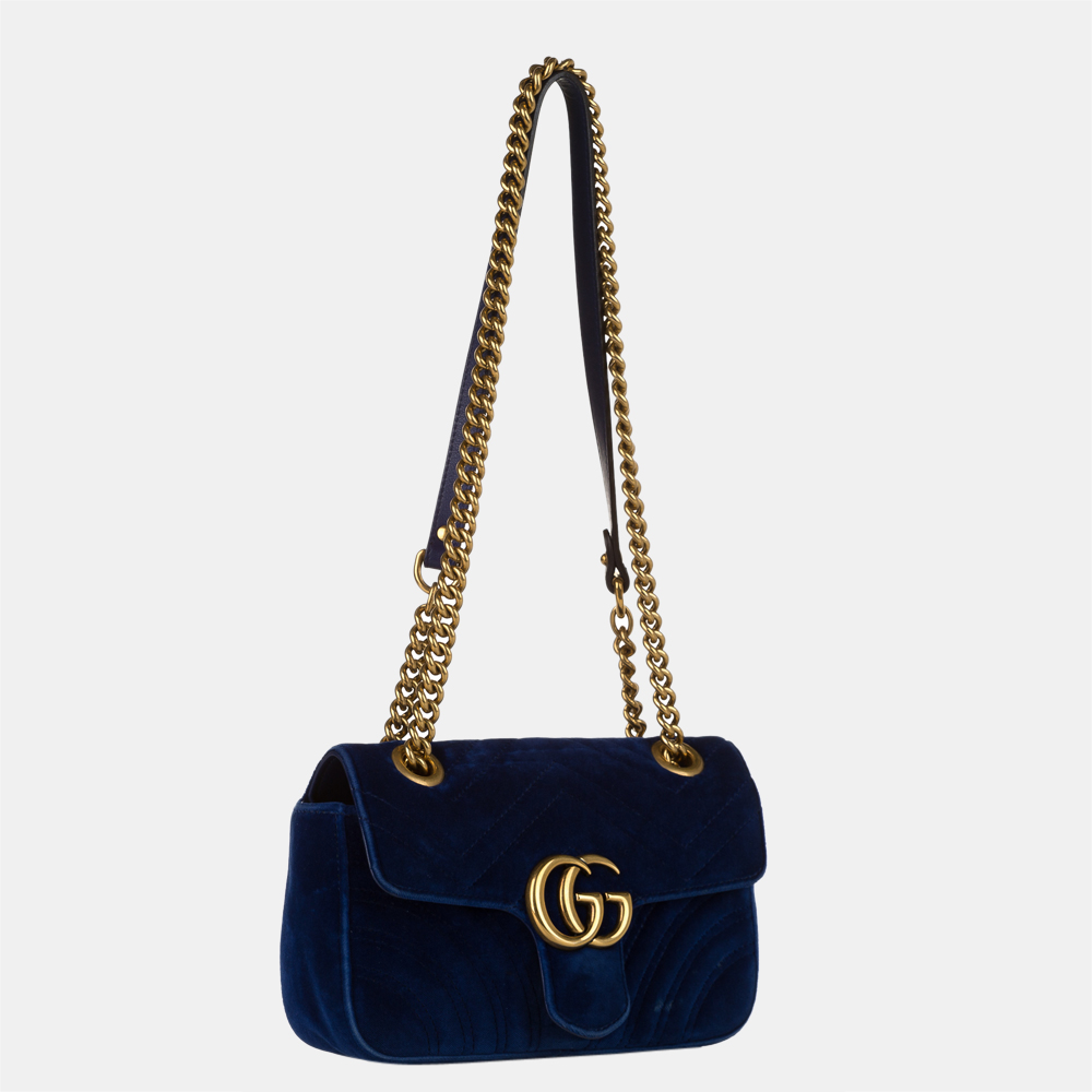 

Gucci Blue GG Marmont Matelasse Crossbody