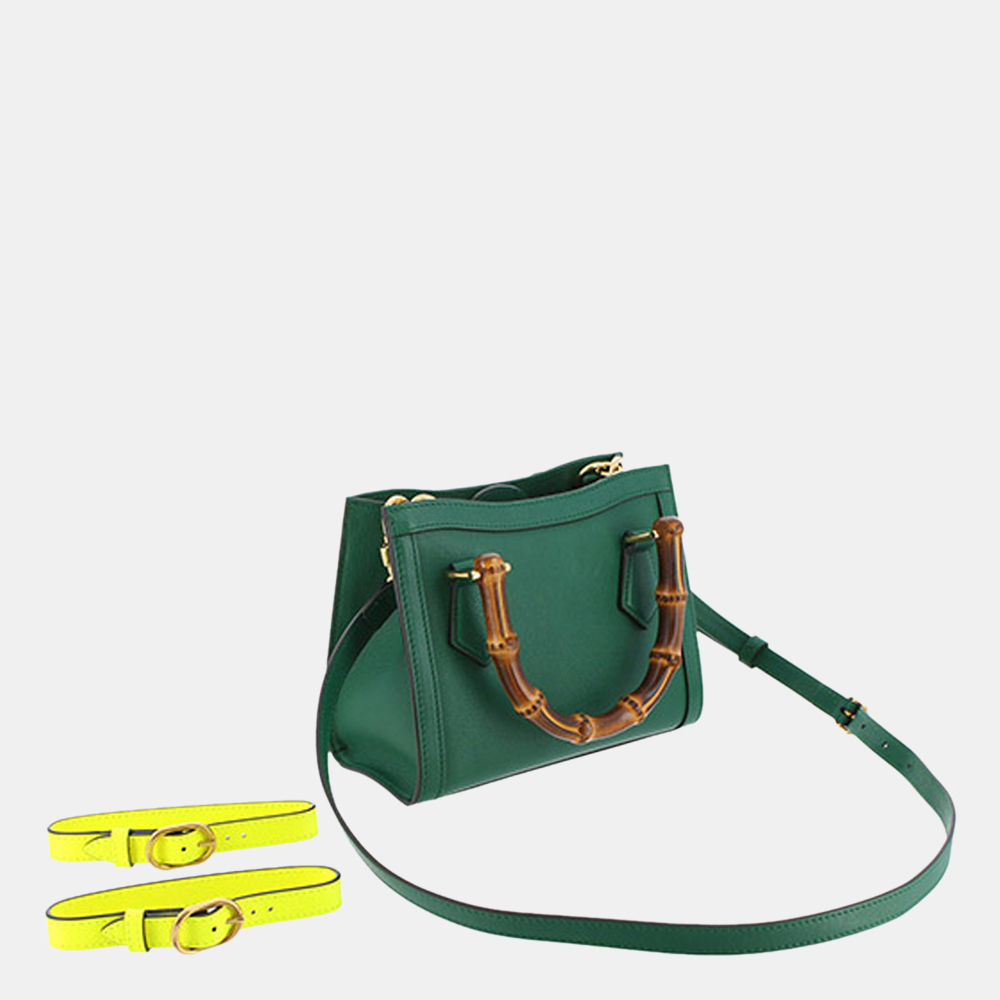 

Gucci Green Diana Bamboo Leather Satchel