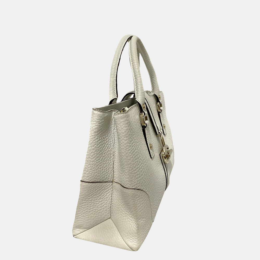 

Gucci White Junco Leather Handbag