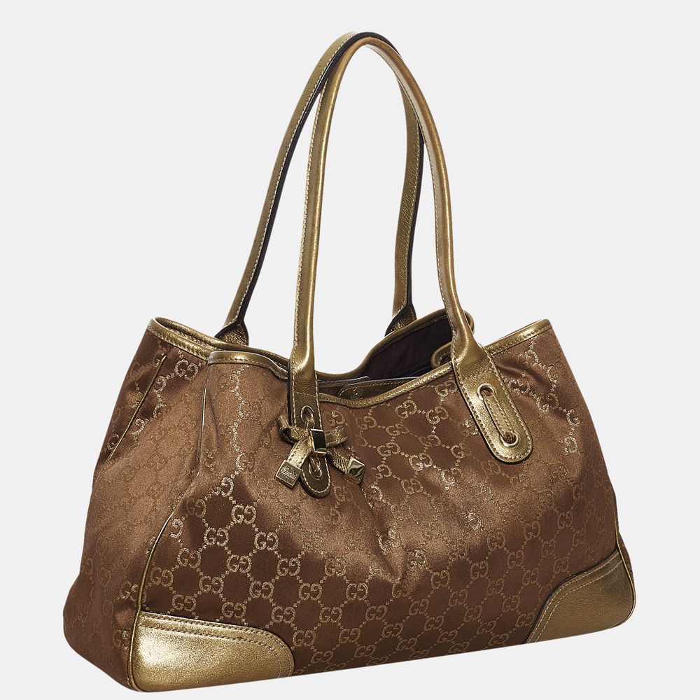 

Gucci Brown/Gold GG Canvas Princy Tote Bag