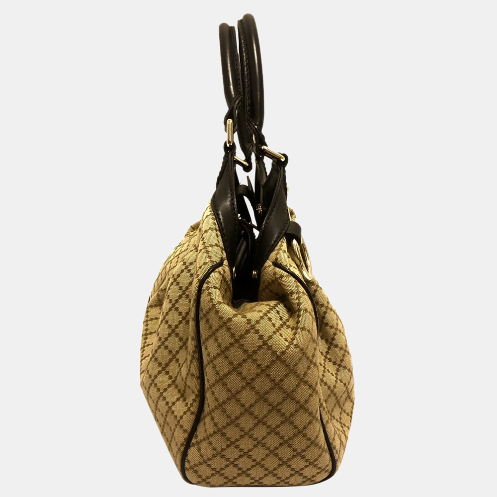 

Gucci Brown Diamante Sukey Canvas Shoulder Bag