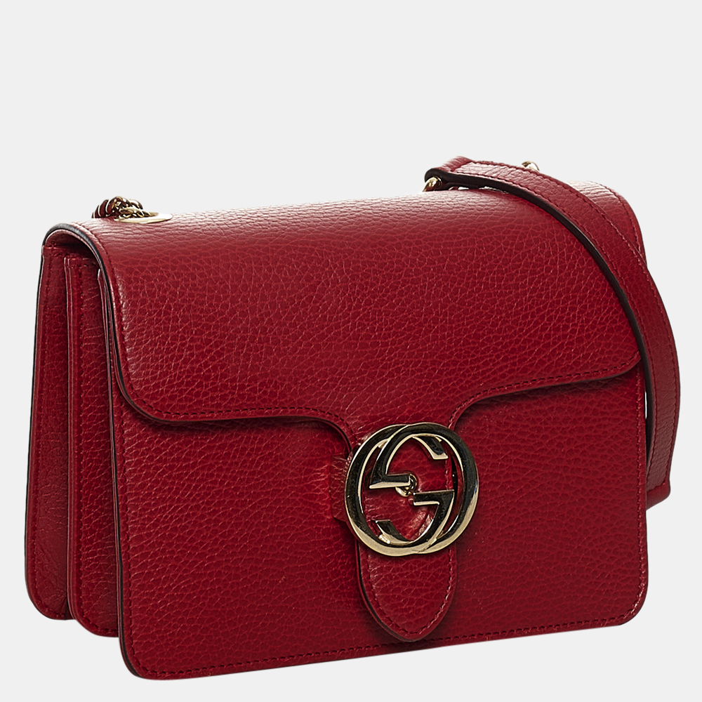 

Gucci Red Interlocking G Leather Crossbody Bag