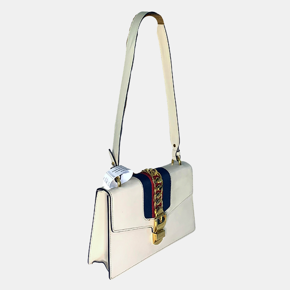 

Gucci White Leather Sylvie Shoulder Bag