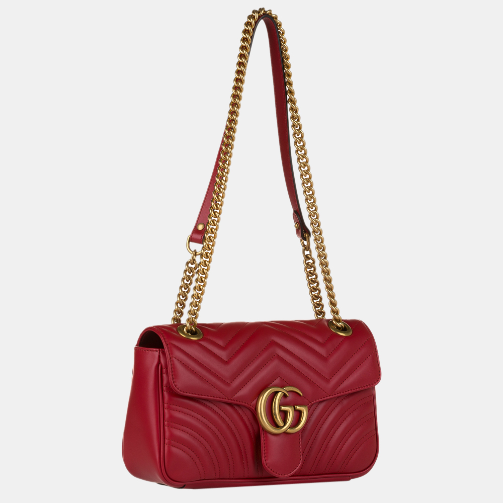 

Gucci Red GG Marmont Matelasse Leather Crossbody Bag