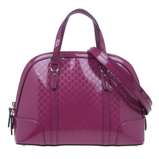Gucci Pink Patent Nice Microguccissima Top Handle Bag