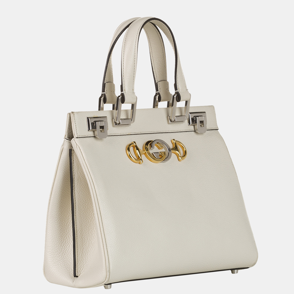 

Gucci White Zumi Leather Satchel