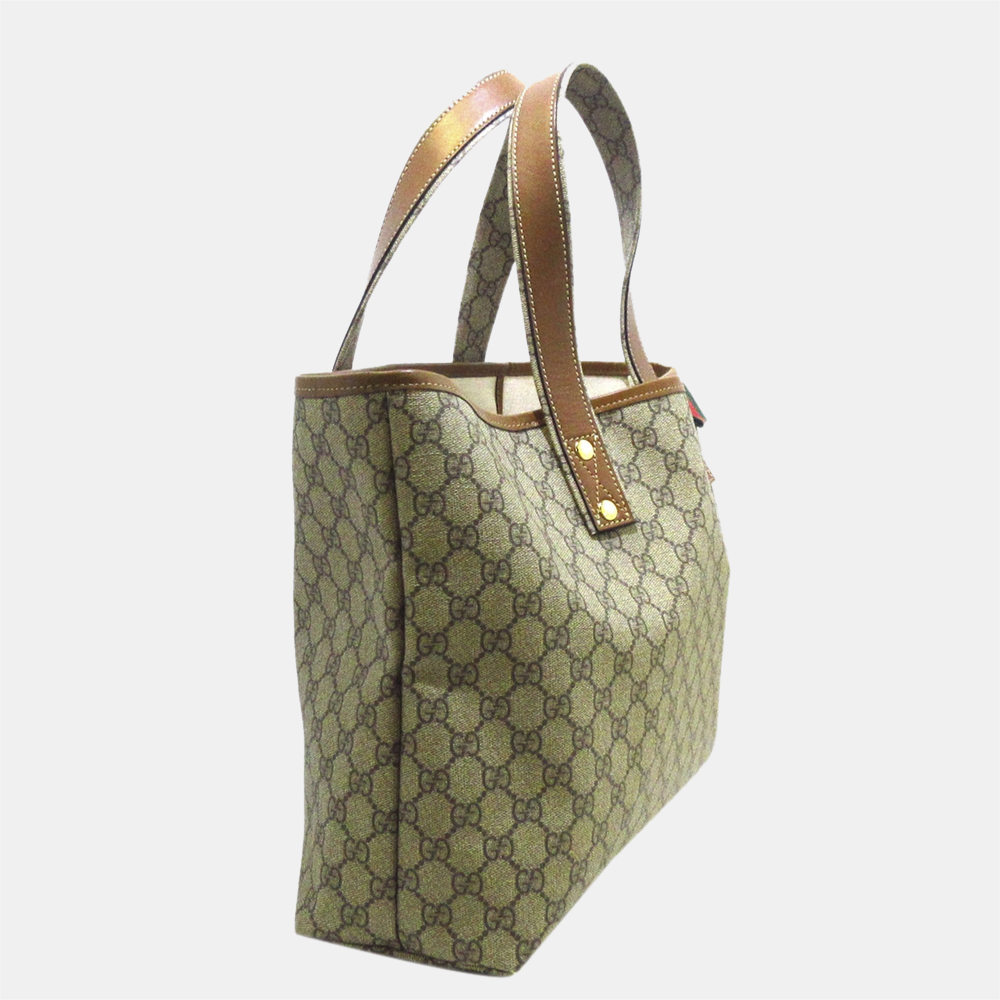 

Gucci Brown GG Supreme Web Tote