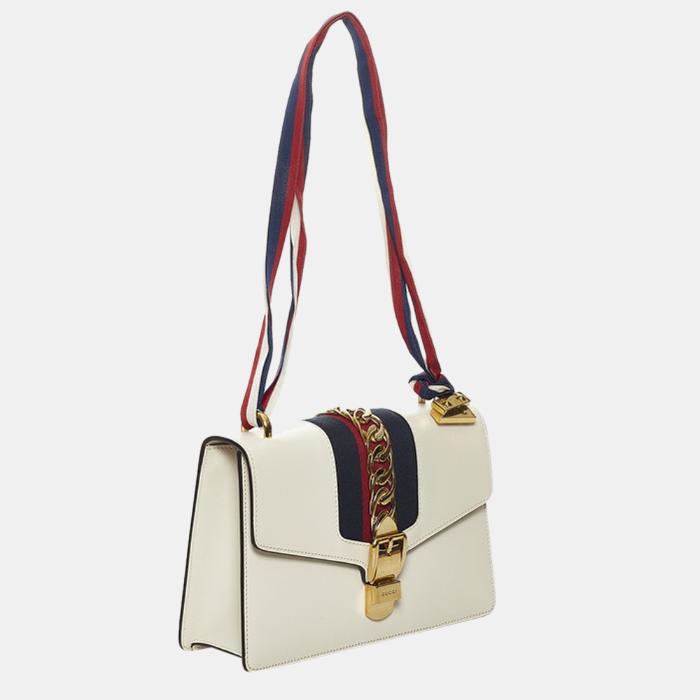 

Gucci White Leather Small Sylvie Shoulder Bag