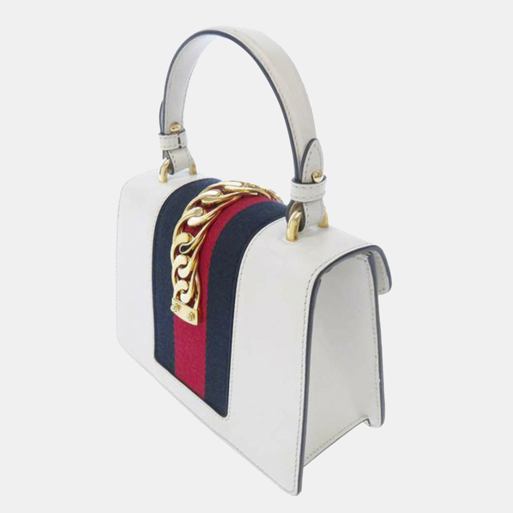 

Gucci White Sylvie Leather Satchel