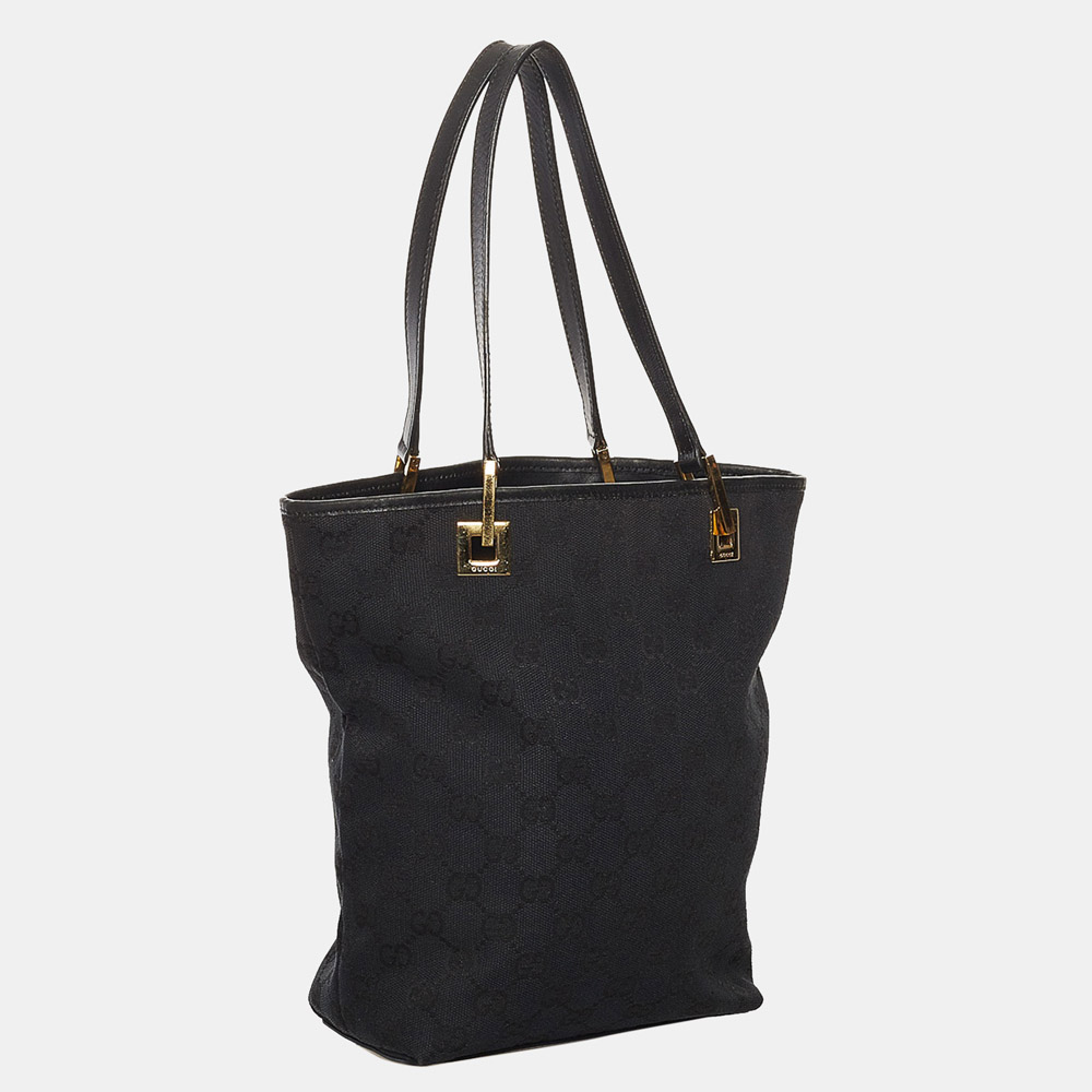 

Gucci Black GG Canvas Tote Bag