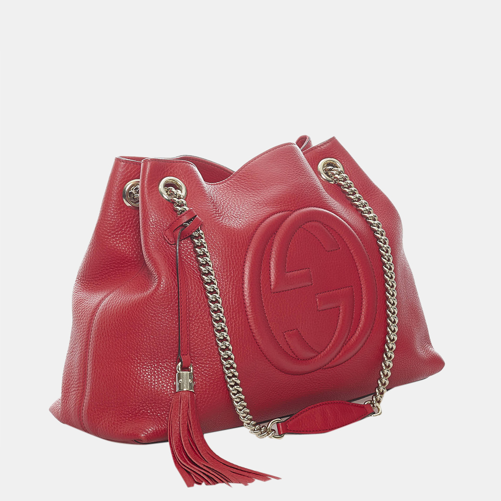 

Gucci Red Soho Chain Leather Shoulder Bag