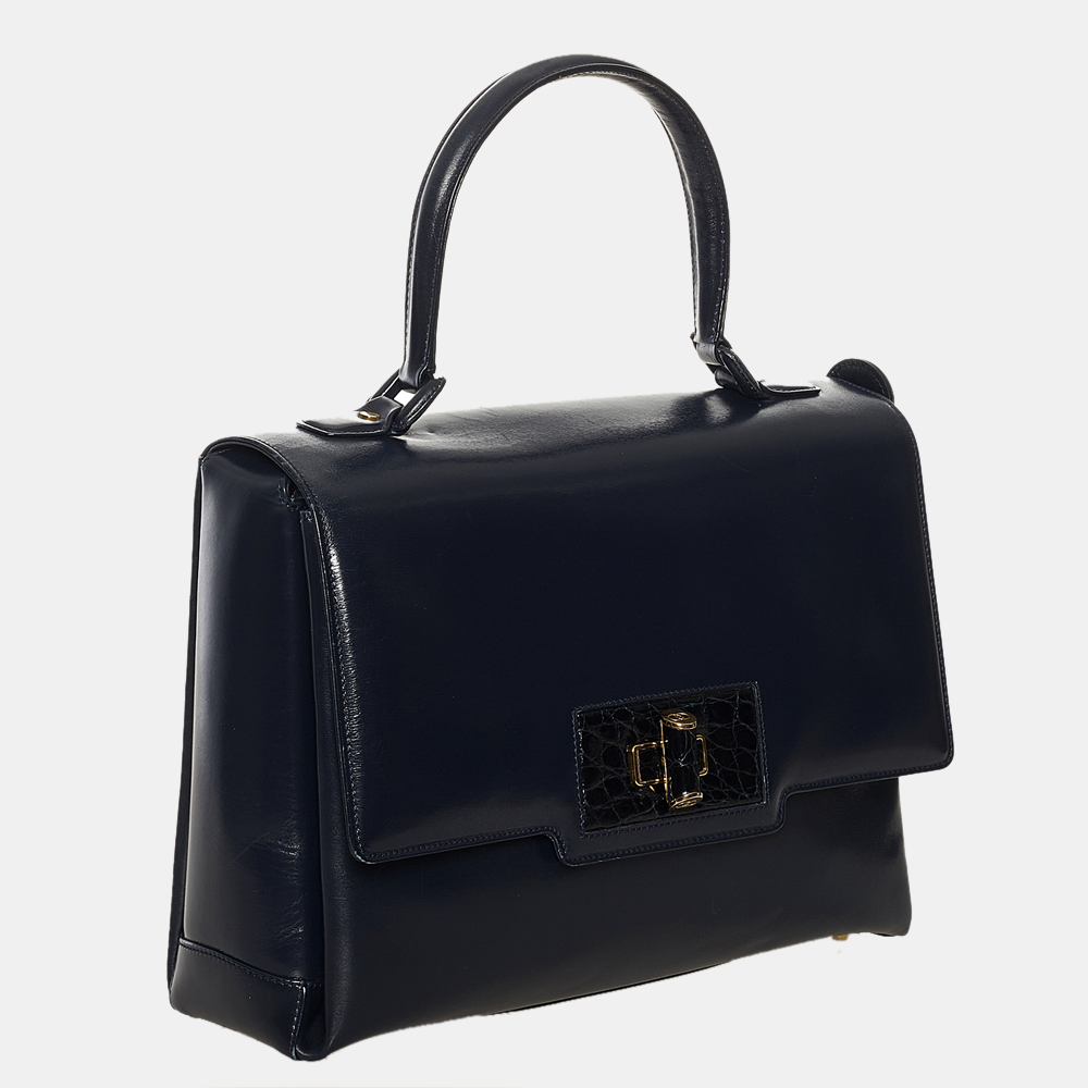 

Gucci Blue/Navy Blue Leather Handbag