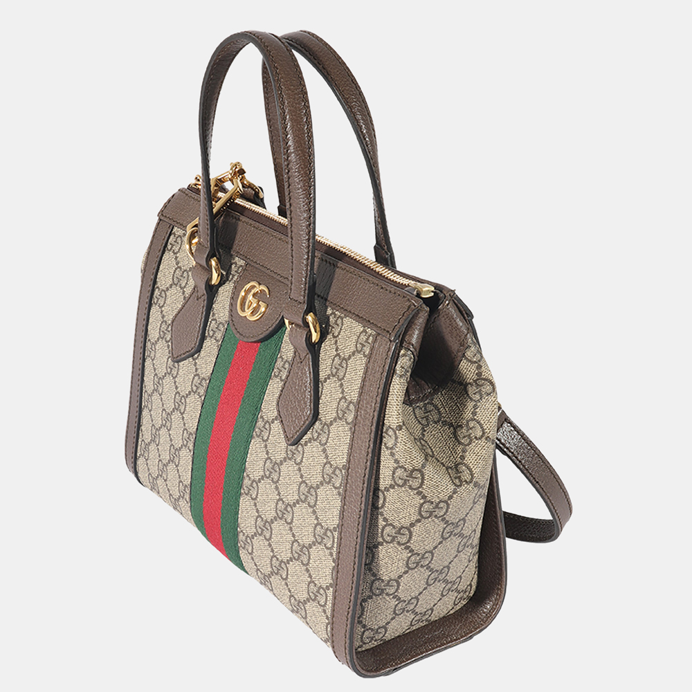 

Gucci Brown GG Supreme Small Ophidia Tote Bag, Beige