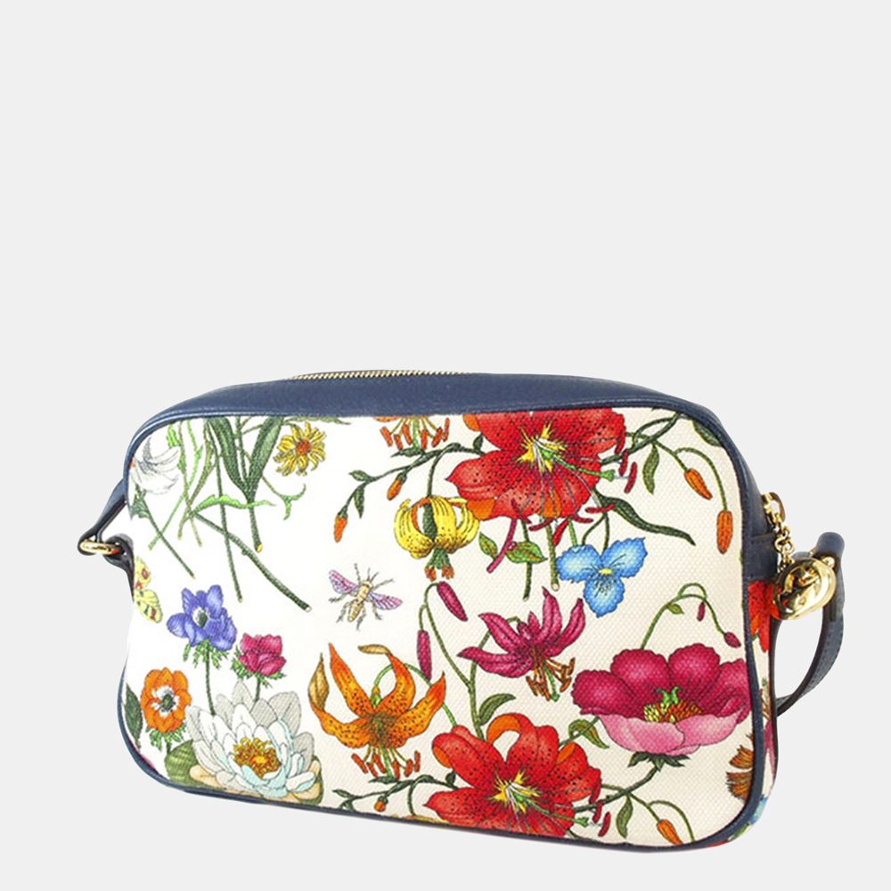 

Gucci Blue/White Flora Canvas Crossbody Bag