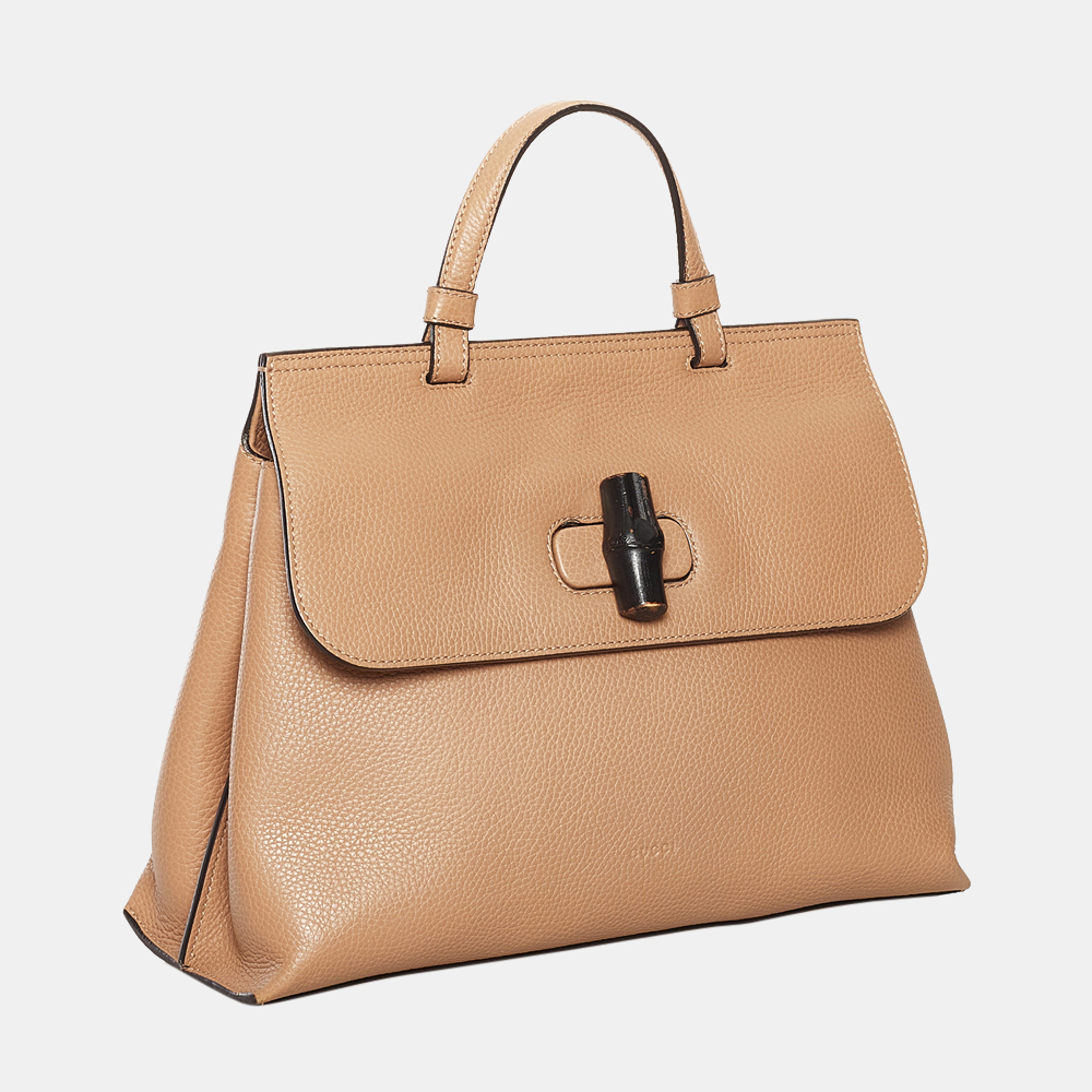 

Gucci Beige/Brown Bamboo Daily Leather Satchel