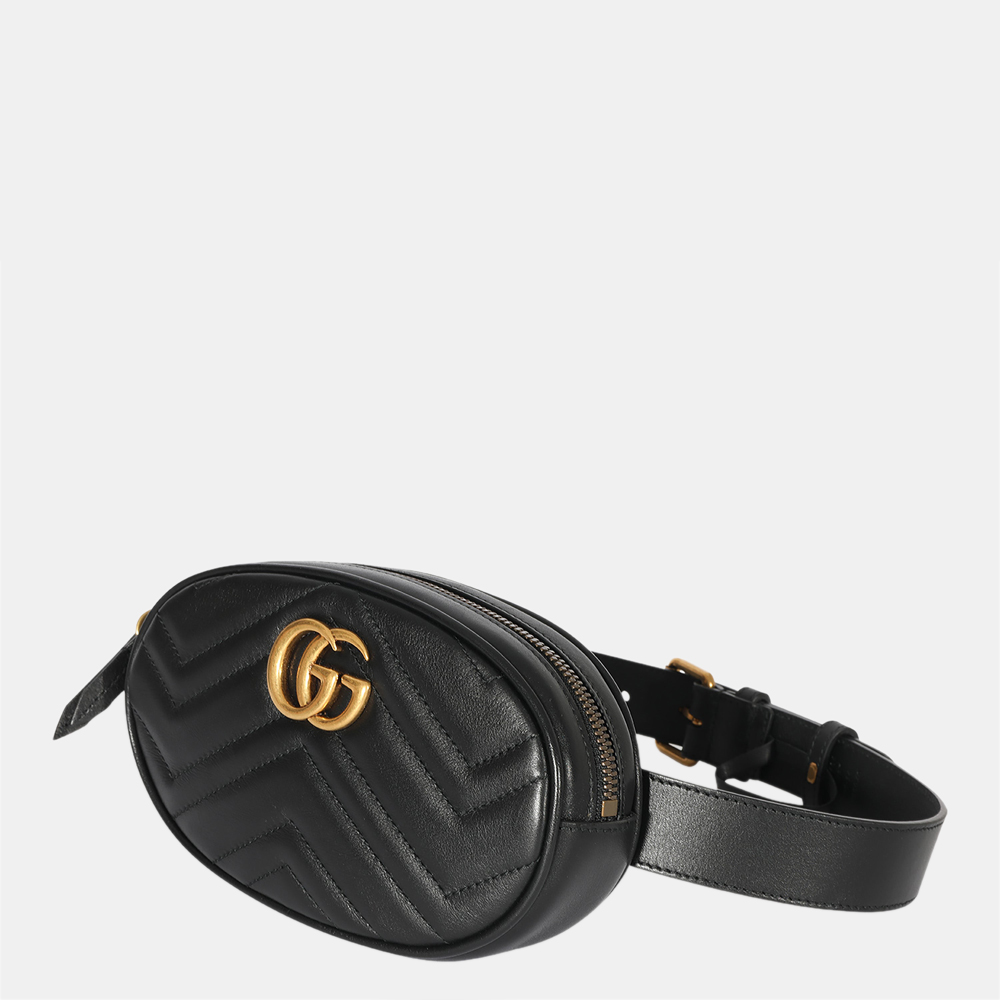 

Gucci Black Leather GG Marmont Backpacks