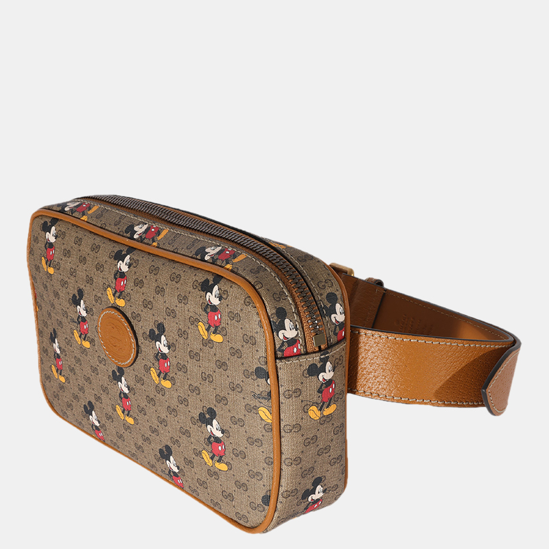 

Gucci x Disney Canvas Leather trimmed GG Supreme Mickey Mouse Belt Bag, Beige