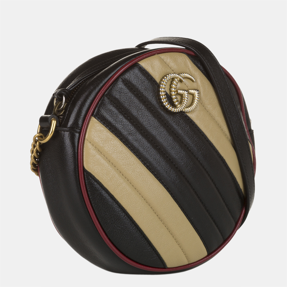 

Gucci Multicolor GG Marmont Round Leather Crossbody Bag