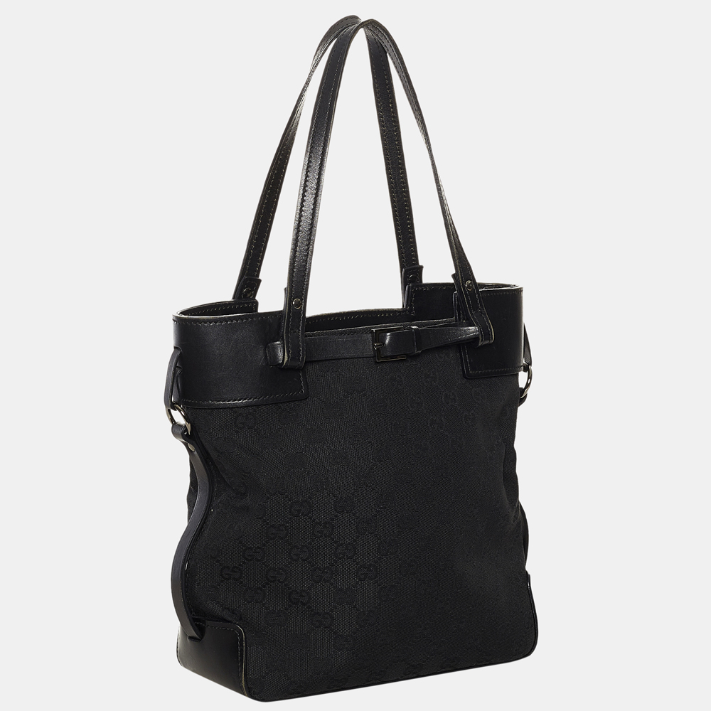 

Gucci Black GG Canvas Belt Tote