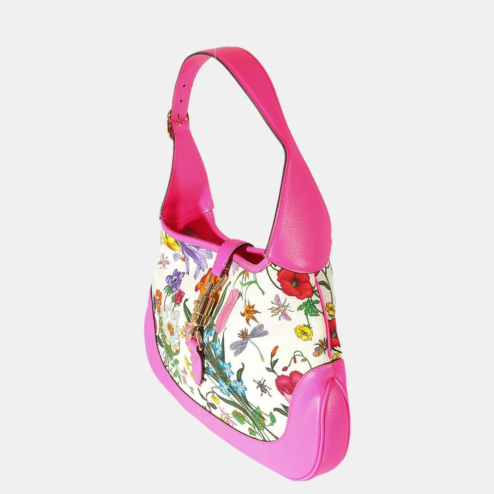 

Gucci Pink Floral Canvas/Leather Medium Jackie Bag