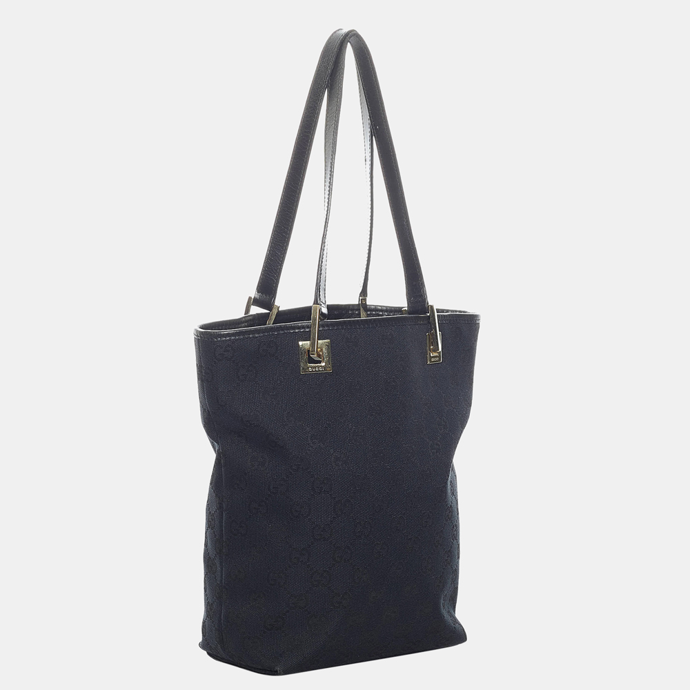 

Gucci Black GG Canvas Tote Bag