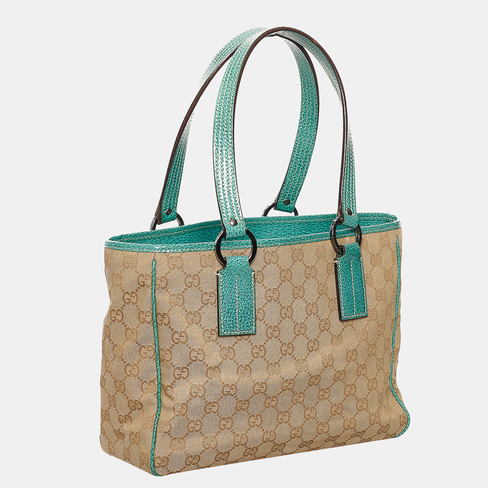 

Gucci Brown/Green GG Canvas Tote Bag