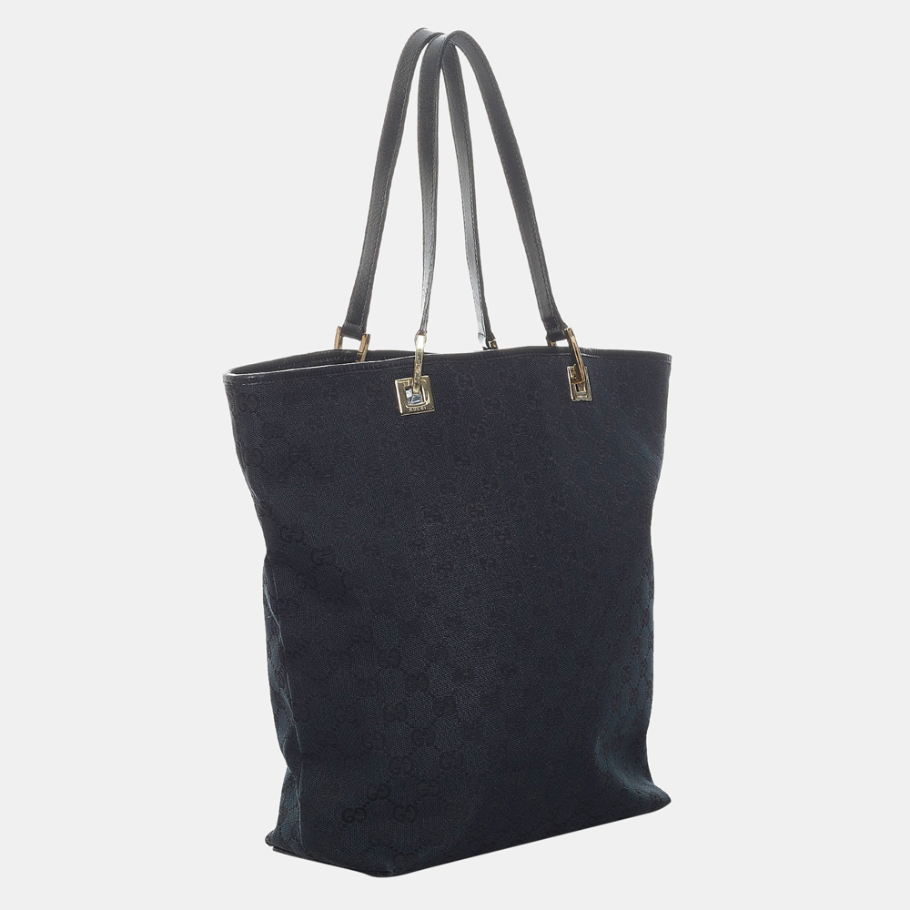 

Gucci Black GG Canvas Tote Bag