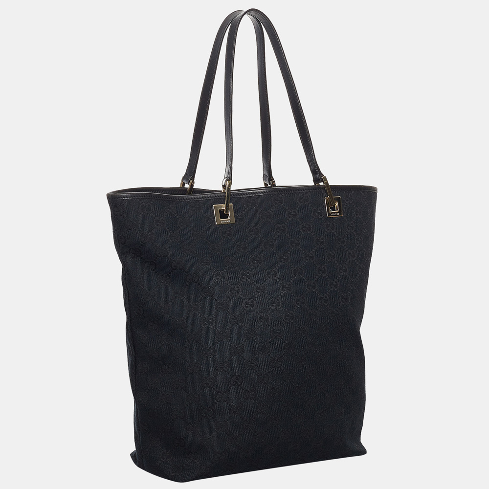 

Gucci Black GG Canvas Tote Bag