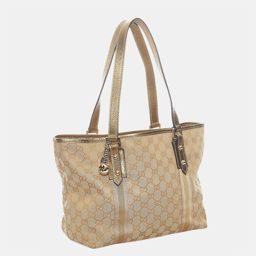 

Gucci Brown/Beige GG Canvas Jolicoeur Tote Bag